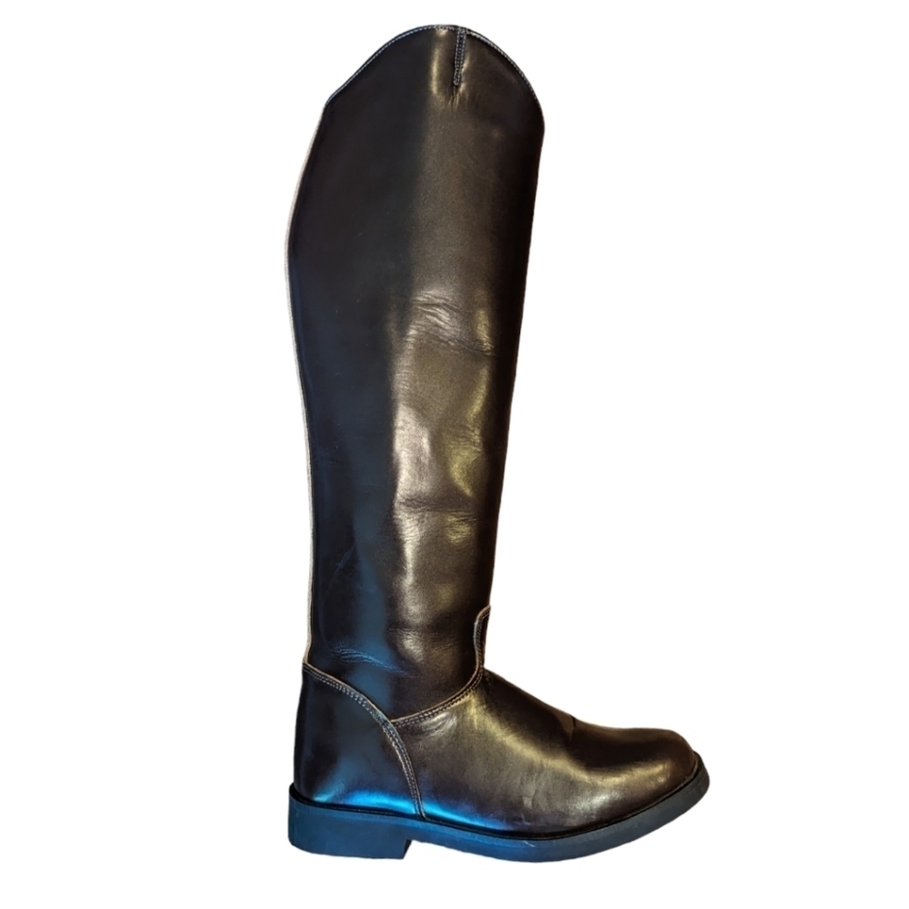 Hispar Horse Riding Dressage Chocolate brown Patrol Tall leather Boots NWOT sz 9 - Picture 10 of 12